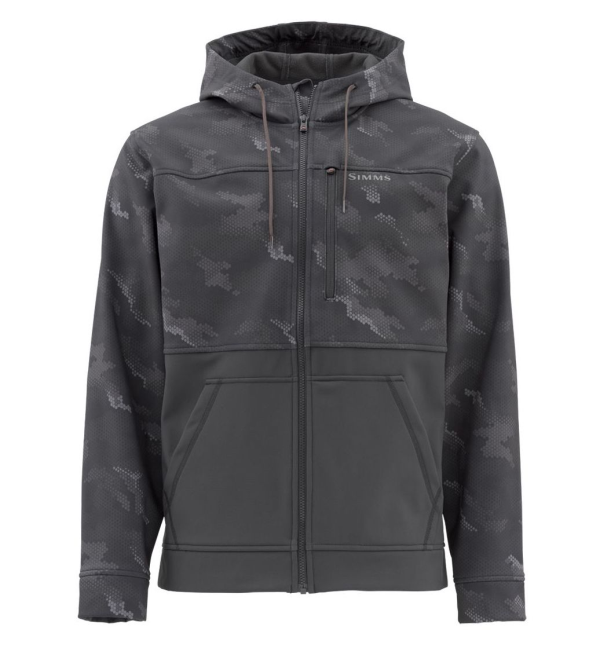 Simms Rogue Fleece Hoody Hex Camo Carbon Simms Rogue Fleece Hoody Hex Camo Carbon